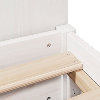 Solid Pine White Bookcase Bed, 200x200cm - Mattress Not Included