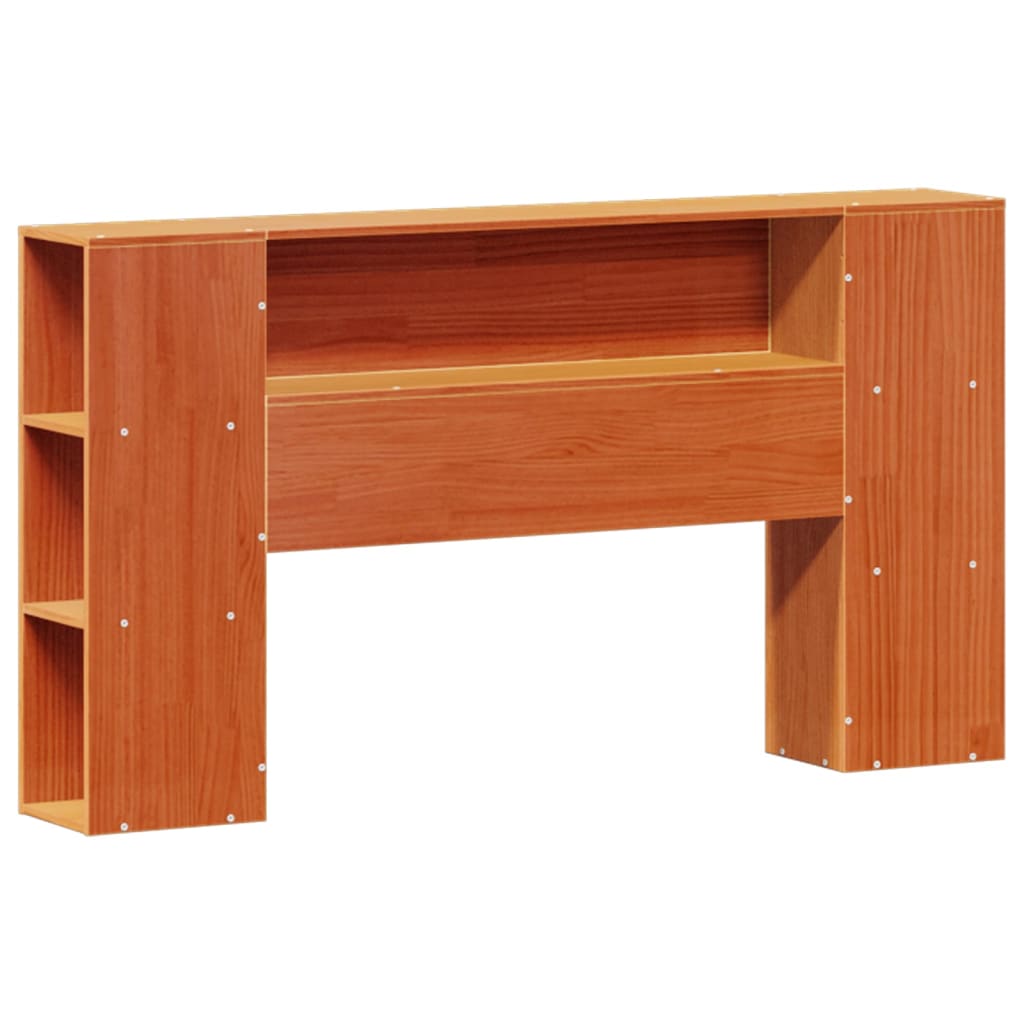 Bookcase Bed without Mattress Wax Brown 140x190cm Solid Wood Pine