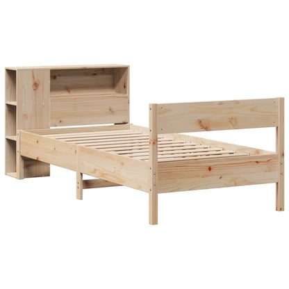 Solid Pine Bookcase Bed Frame 75x190cm - Small Single Size