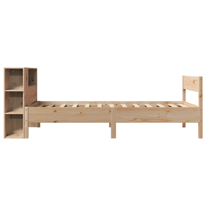 Solid Pine Bookcase Bed Frame 75x190cm - Small Single Size