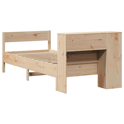 Solid Pine Bookcase Bed Frame 75x190cm - Small Single Size