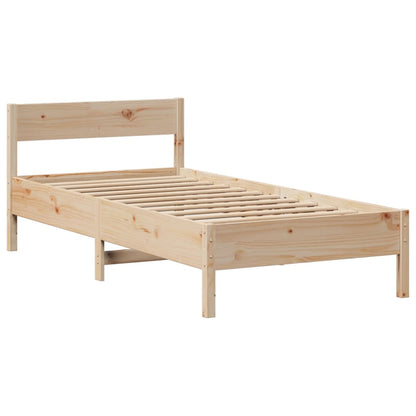 Solid Pine Bookcase Bed Frame 75x190cm - Small Single Size
