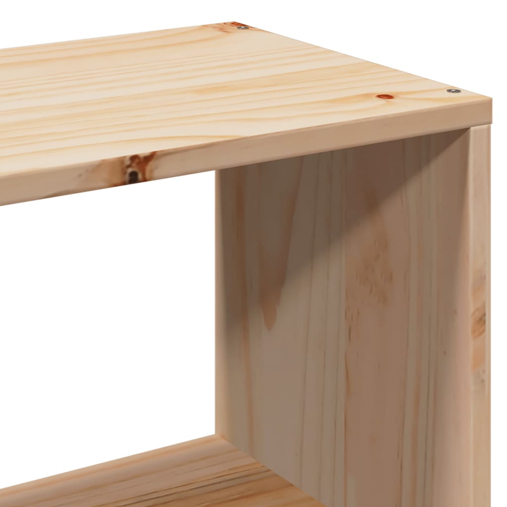 Solid Pine Wood Bookcase Bed Frame 140x200cm - No Mattress Included