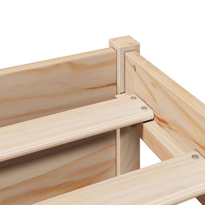 Solid Pine Wood Bookcase Bed Frame 140x200cm - No Mattress Included