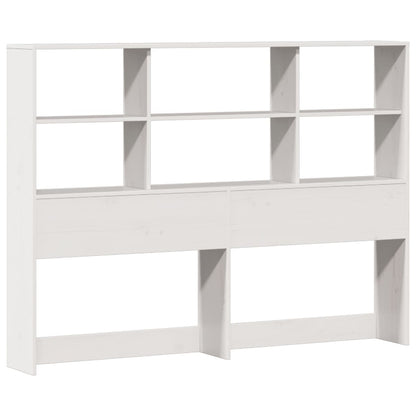 White Pine Solid Wood Bookcase Bed Frame 140x200cm - No Mattress