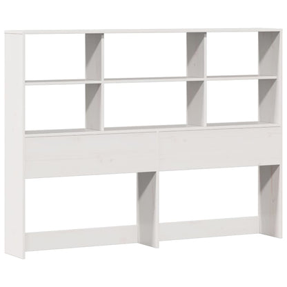 Solid Pine White Bookcase Bed Frame 120x200cm - No Mattress