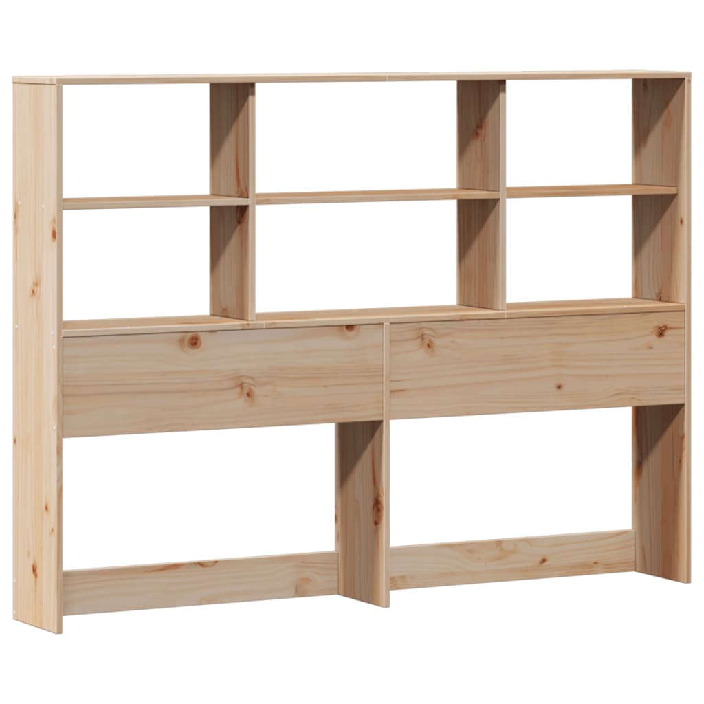 Solid Pine Bookcase Bed Frame 140x190cm - No Mattress Included