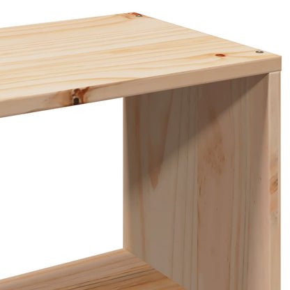 Solid Pine Bookcase Bed Frame 140x190cm - No Mattress Included