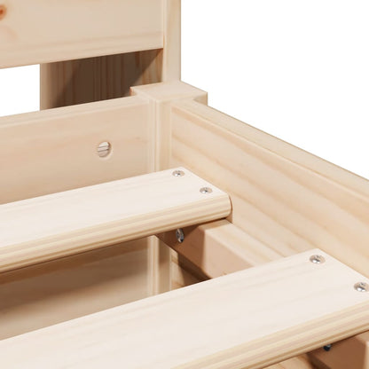 Solid Pine Wood Bookcase Bed Frame 140x190cm - No Mattress