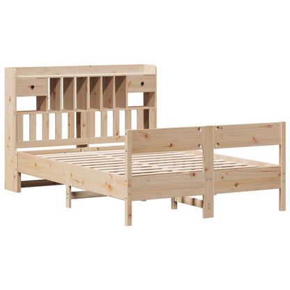 Solid Pine Double Bookcase Bed 135x190cm – No Mattress Included