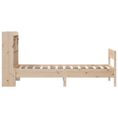 Solid Pine Wood Bookcase Bed Frame 75x190cm Small Single