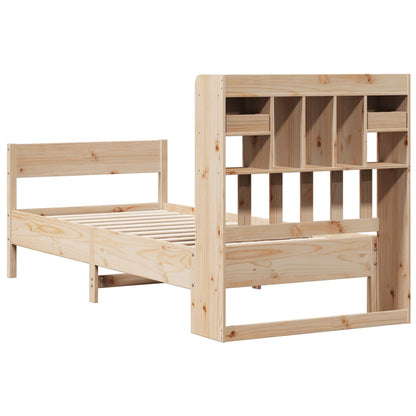 Solid Pine Wood Bookcase Bed Frame 75x190cm Small Single