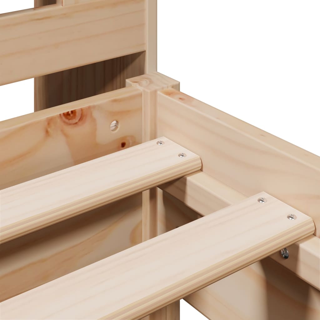 Solid Pine Wood Bookcase Bed Frame 75x190cm Small Single