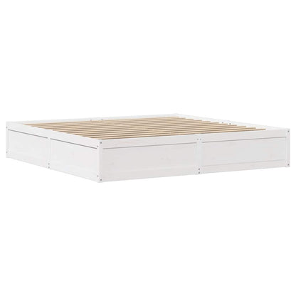 White Solid Pine Super King Bed Frame 180x200 cm - No Mattress