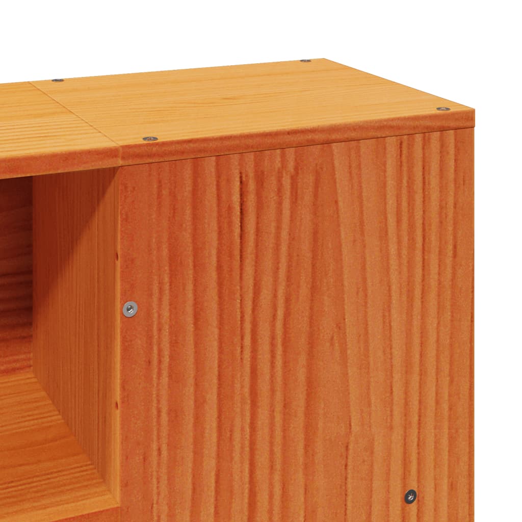 Solid Wood Pine Bed Frame, Wax Brown 160x200 cm (No Mattress)