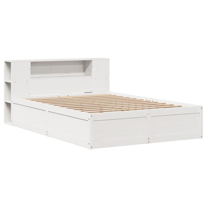 King Size Solid Pine Wood Bed Frame - White 150x200 cm