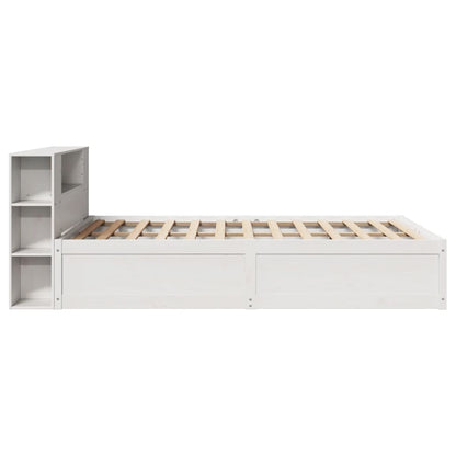 King Size Solid Pine Wood Bed Frame - White 150x200 cm