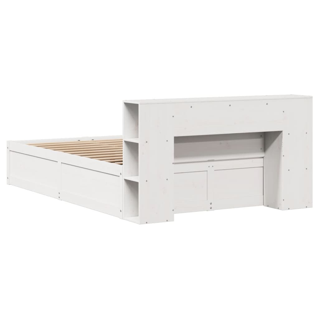 King Size Solid Pine Wood Bed Frame - White 150x200 cm
