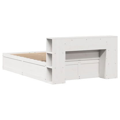 King Size Solid Pine Wood Bed Frame - White 150x200 cm