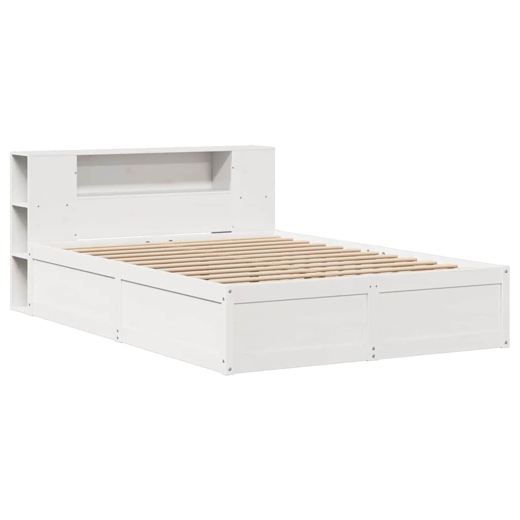 Solid Pine White Bed Frame 140x200 cm - No Mattress Included