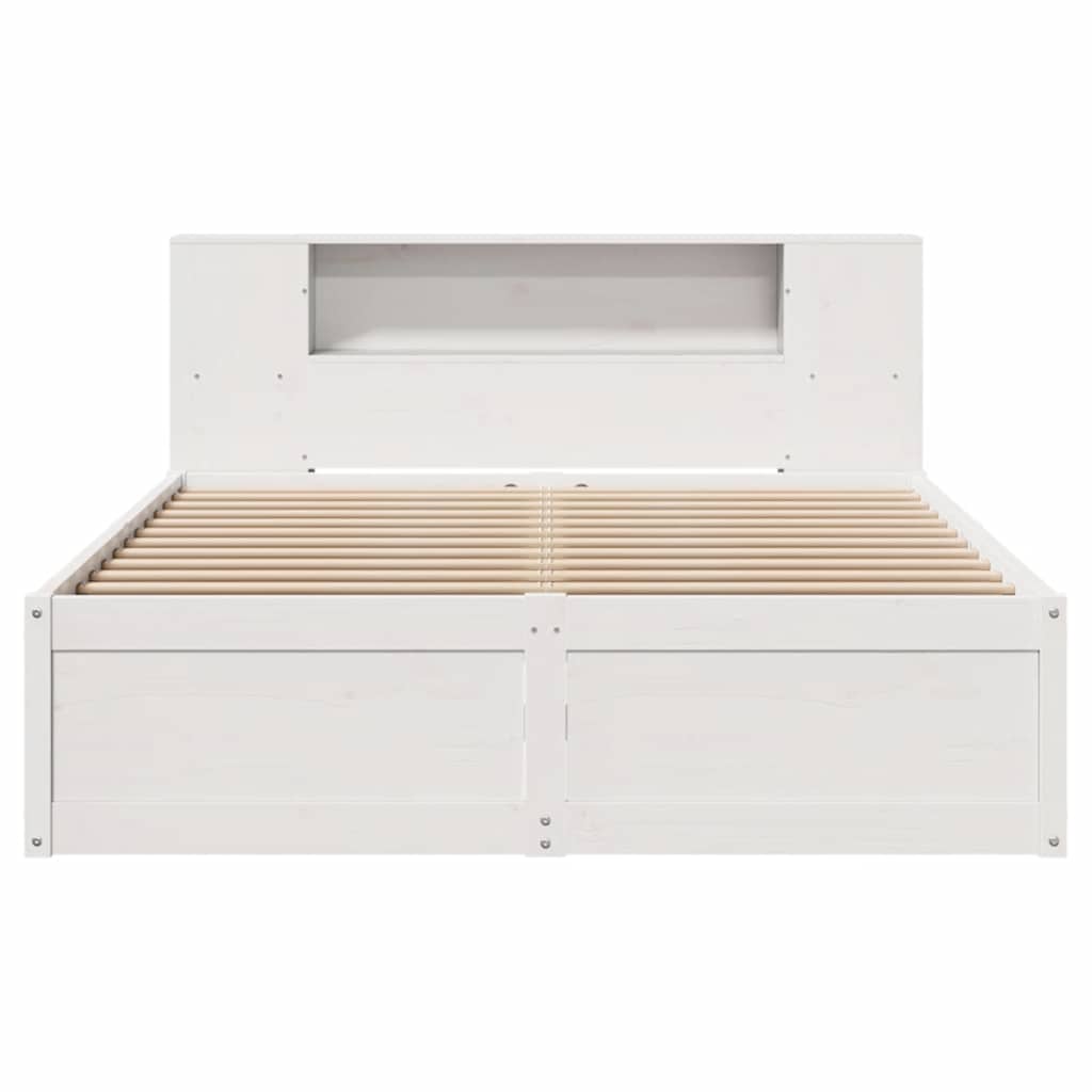 Solid Pine White Bed Frame 140x200 cm - No Mattress Included
