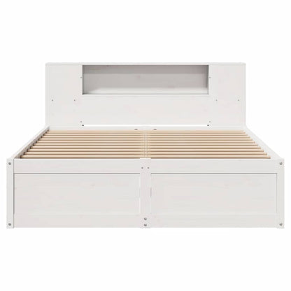 Solid Pine White Bed Frame 140x200 cm - No Mattress Included