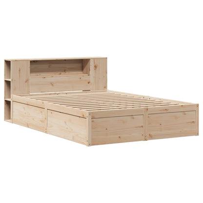 Solid Pine Wood Small Double Bed Frame 120x190 cm