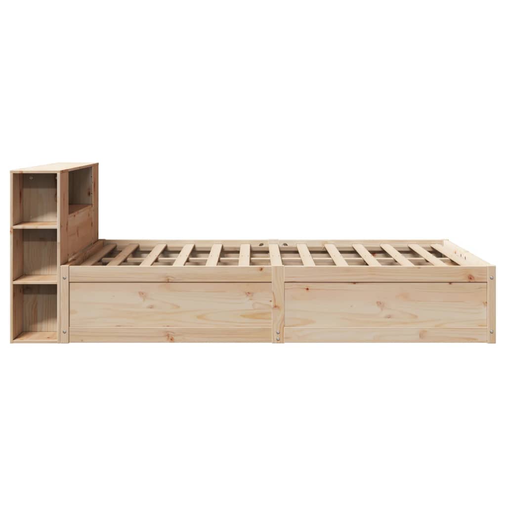 Solid Pine Wood Small Double Bed Frame 120x190 cm