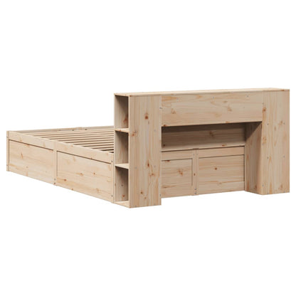 Solid Pine Wood Small Double Bed Frame 120x190 cm