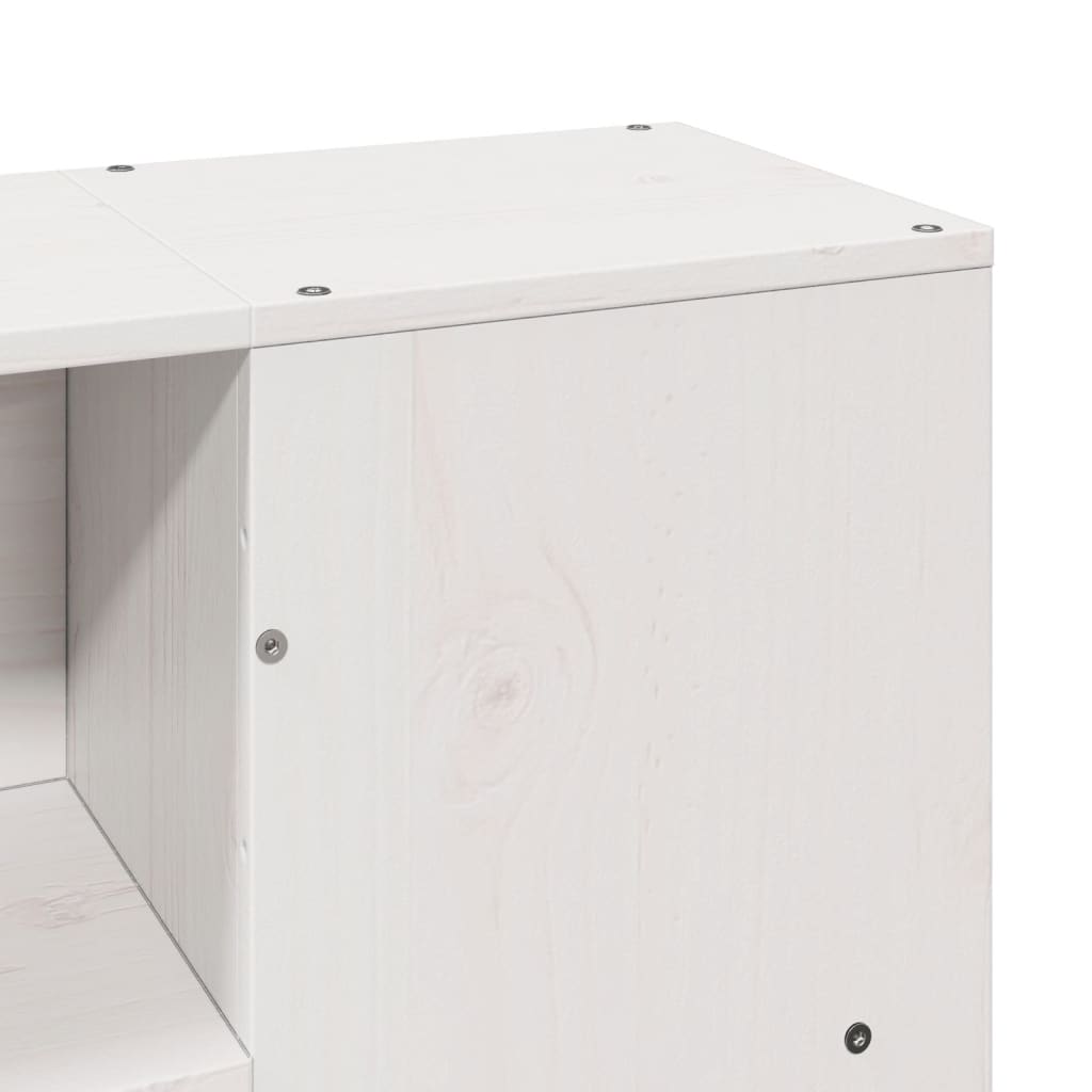 Solid Pine Small Double Bed Frame, White 120x190 cm