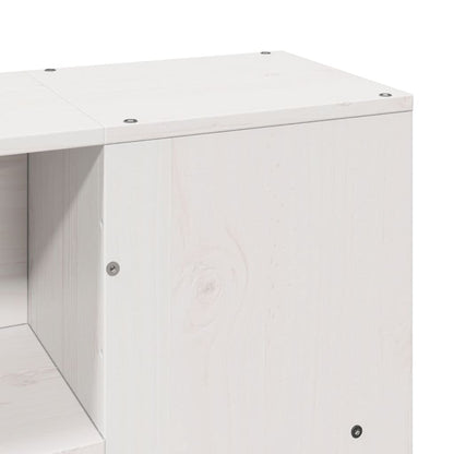 Solid Pine Small Double Bed Frame, White 120x190 cm