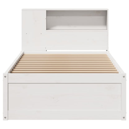 Solid Pine Small Single Bed Frame 75x190 cm, White Finish