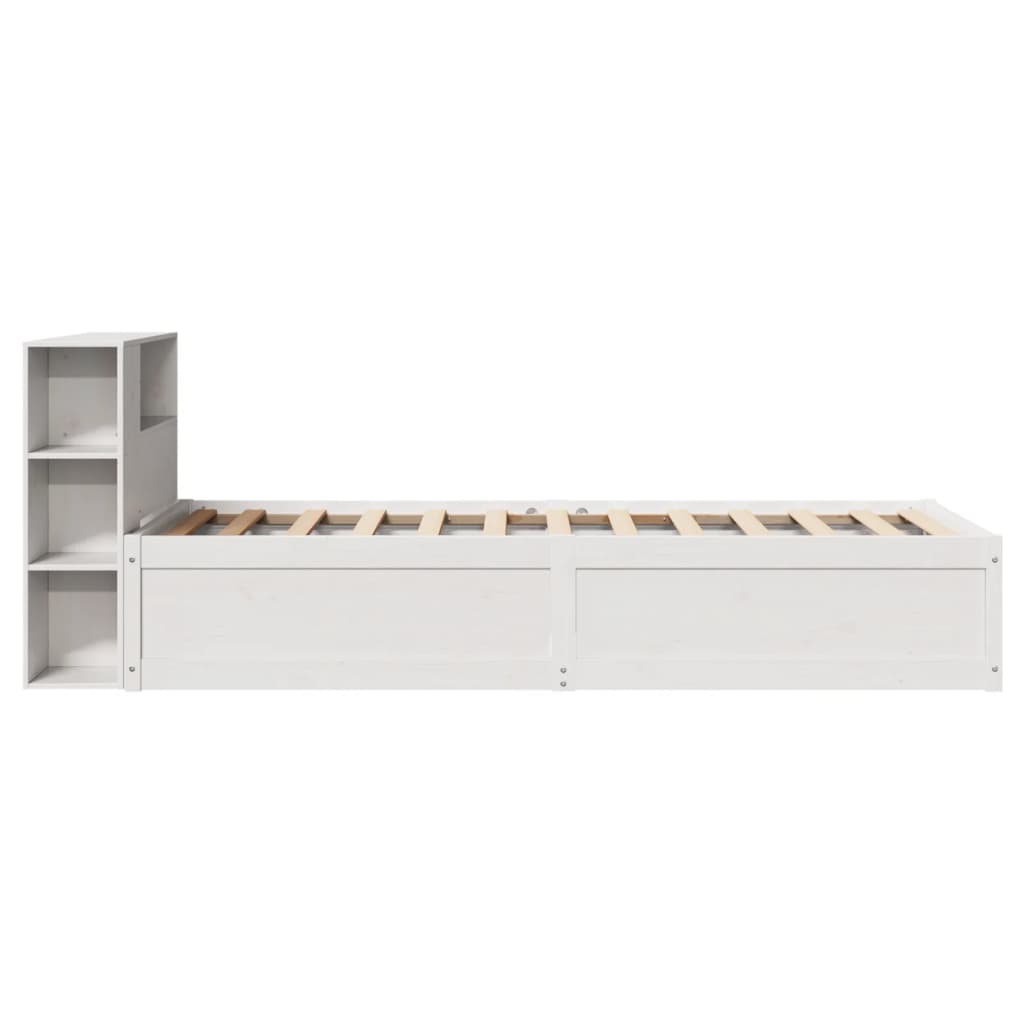 Solid Pine Small Single Bed Frame 75x190 cm, White Finish