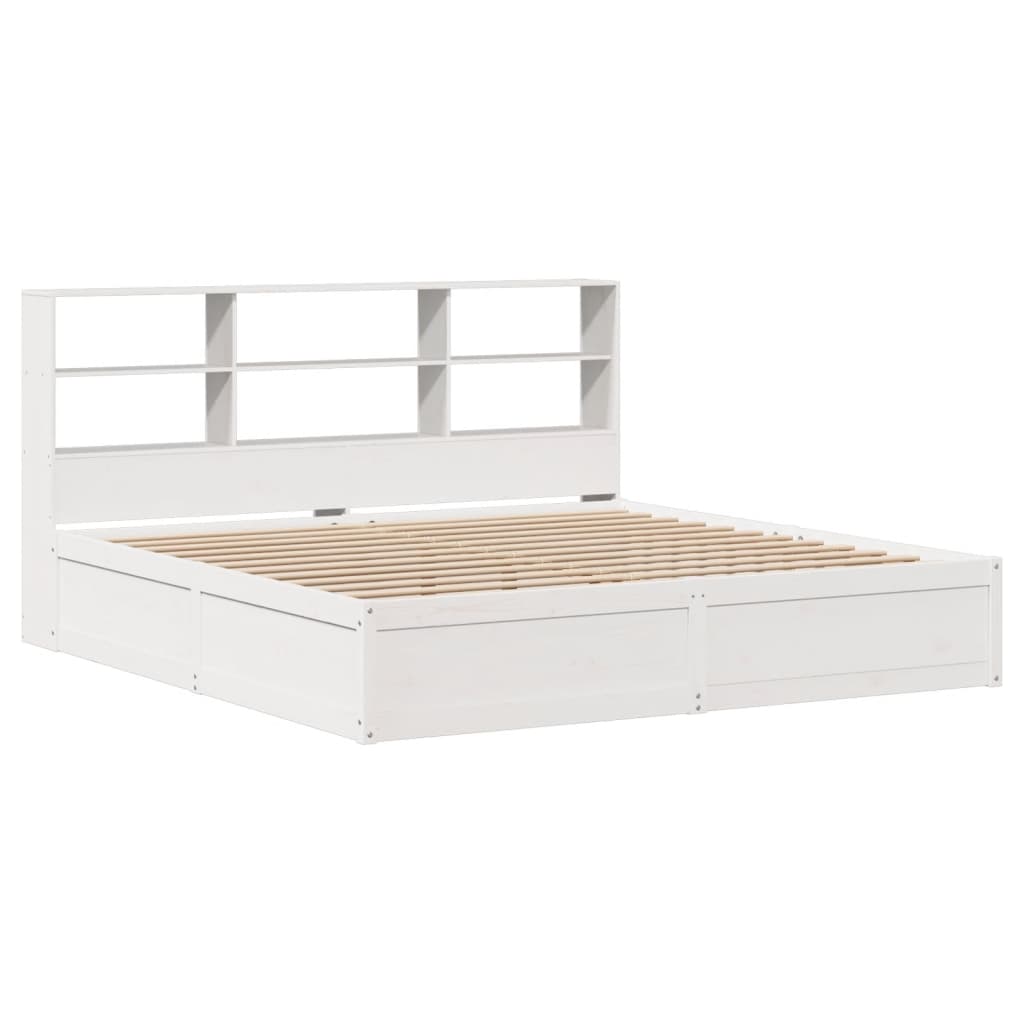 Solid Pine Super King Bed Frame White 180x200 cm