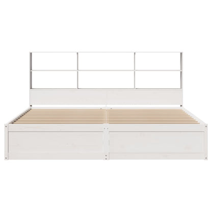 Solid Pine Super King Bed Frame White 180x200 cm