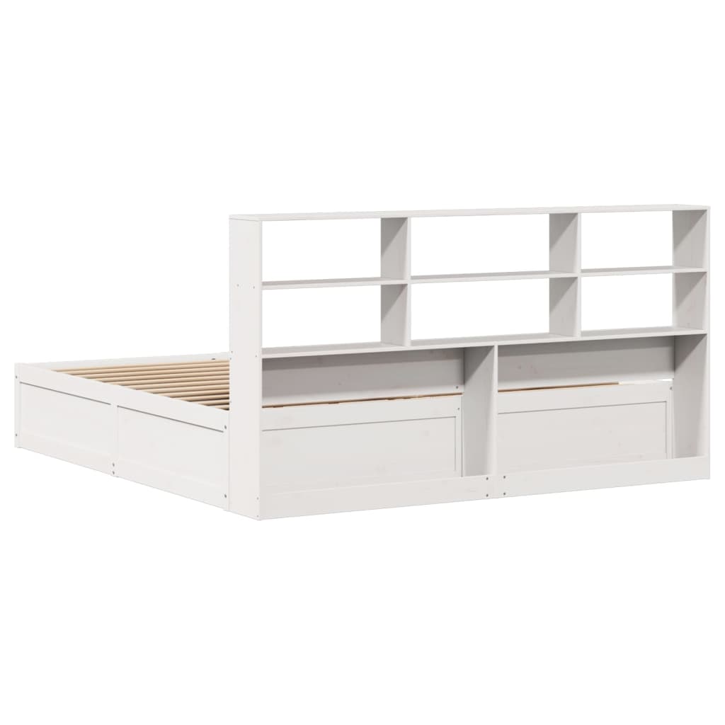 Solid Pine Super King Bed Frame White 180x200 cm