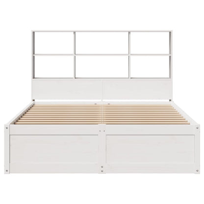 Solid Pine Wood White Bed Frame 160x200 cm - No Mattress Included