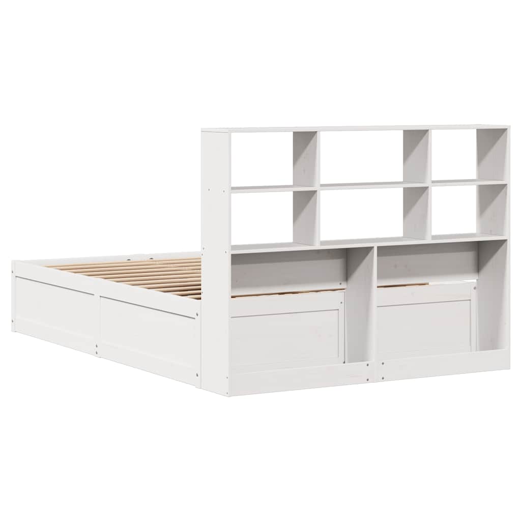 Solid Pine Wood White Bed Frame 160x200 cm - No Mattress Included