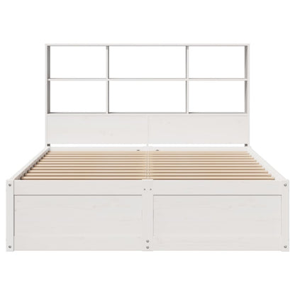 Solid Pine Wood Bed Frame, White, 140x200 cm - No Mattress
