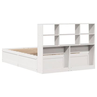 Solid Pine Wood Bed Frame, White, 140x200 cm - No Mattress