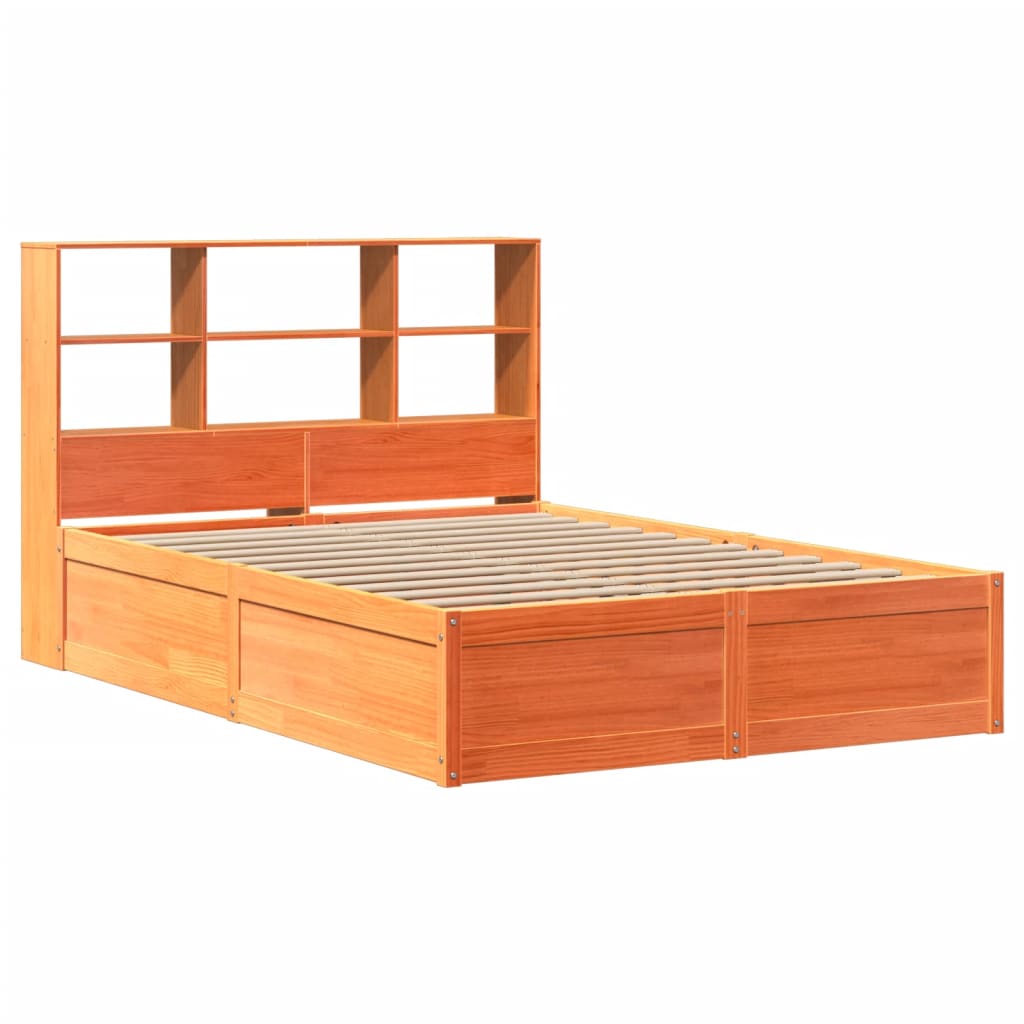 Solid Pine Wood Bed Frame, Wax Brown, 120x200 cm - No Mattress