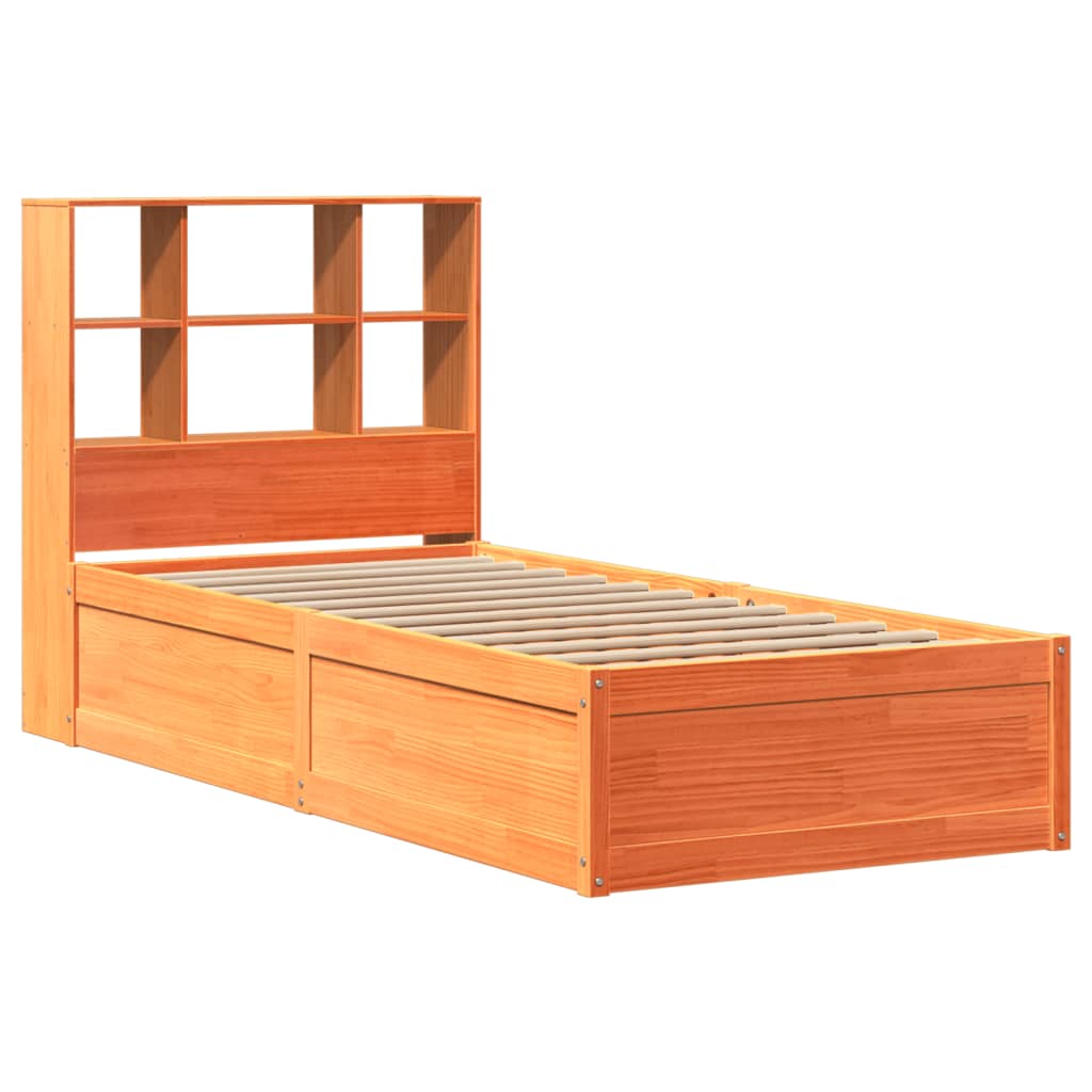 Solid Pine Wood Bed Frame, Wax Brown, 100x200 cm - No Mattress Included