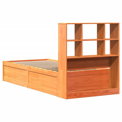 Solid Pine Wood Bed Frame, Wax Brown, 100x200 cm - No Mattress Included