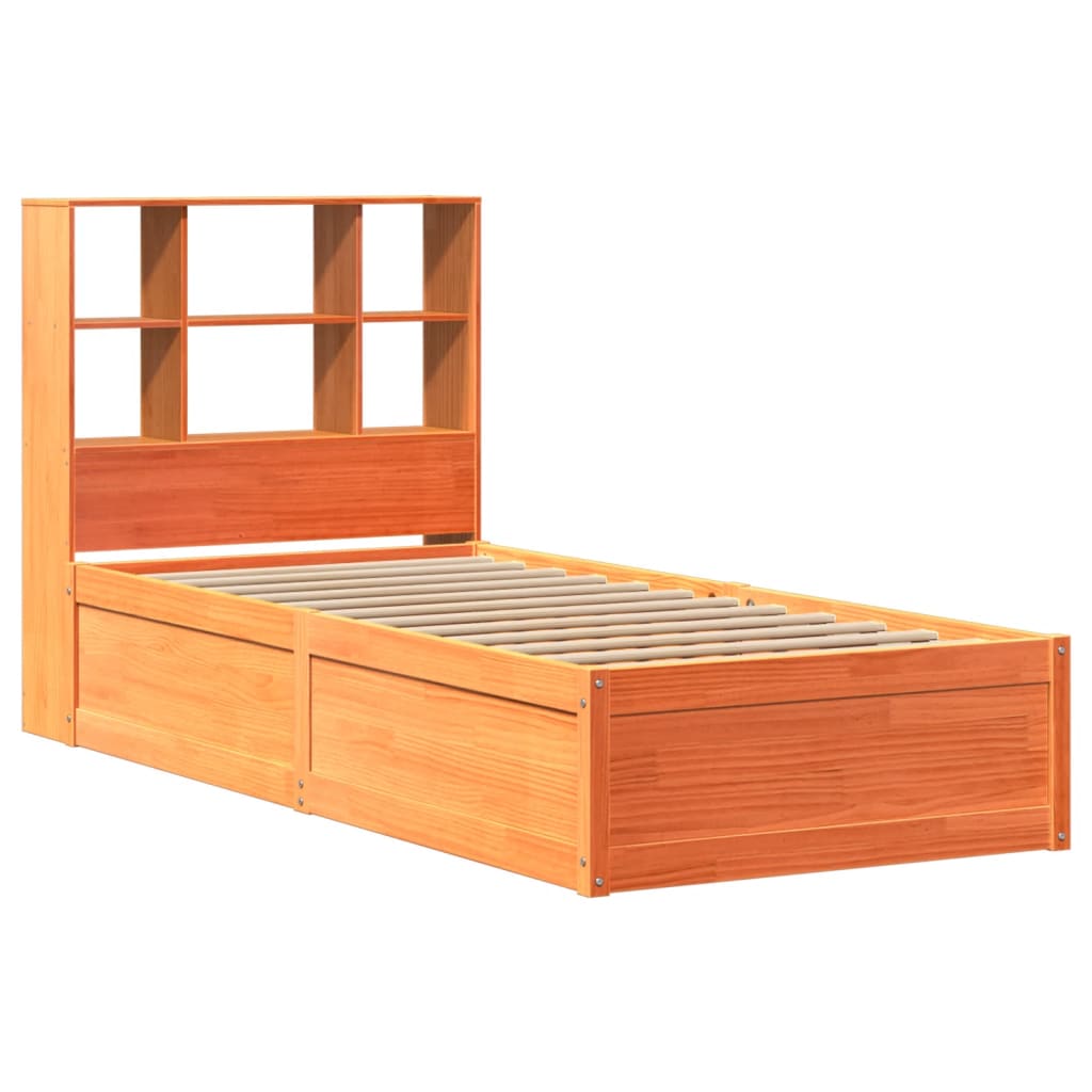 Solid Pine Bed Frame, Wax Brown 90x200 cm - No Mattress Included