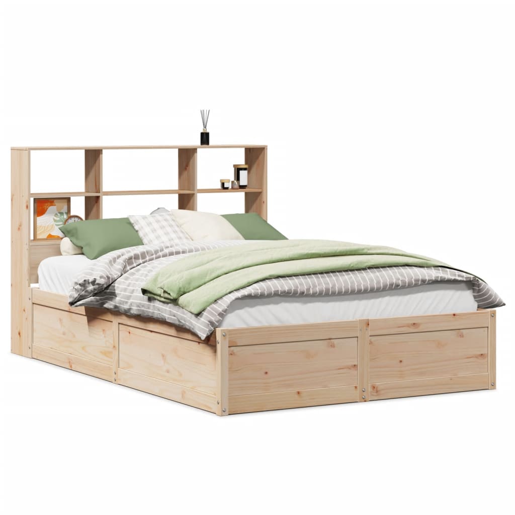 Solid Pine Wood Bed Frame 140x190 cm - No Mattress Included