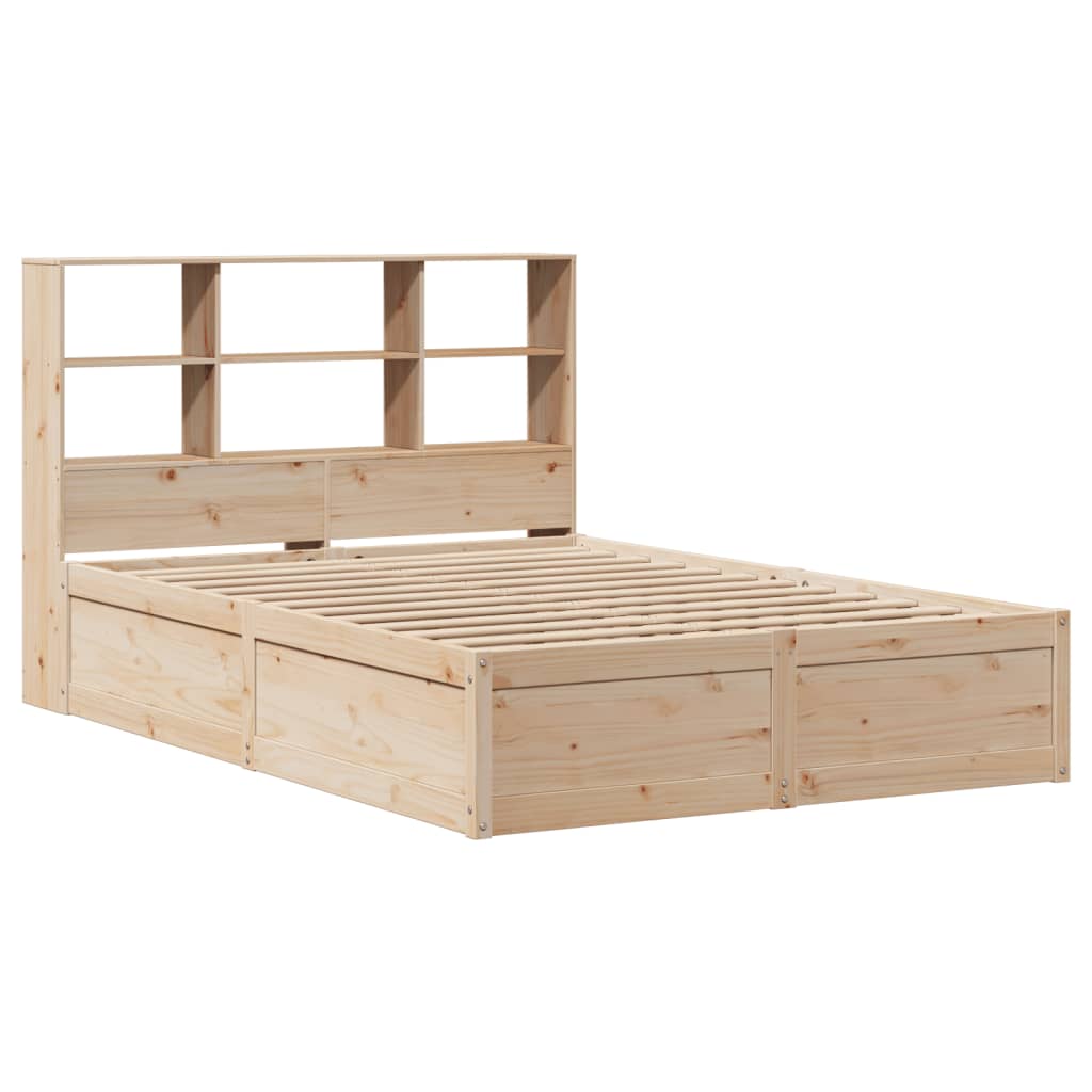 Solid Pine Wood Bed Frame 140x190 cm - No Mattress Included