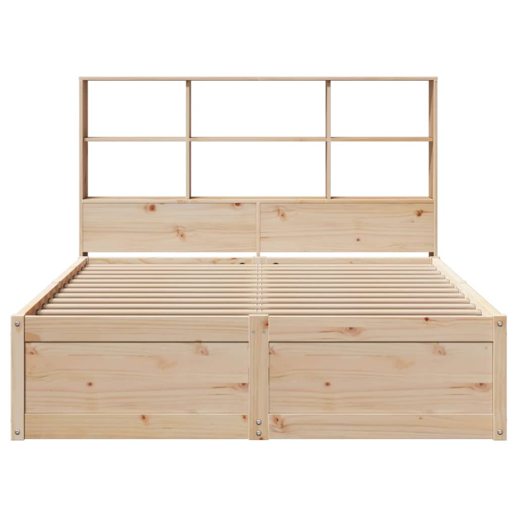 Solid Pine Wood Bed Frame 140x190 cm - No Mattress Included