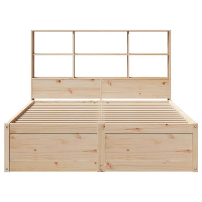 Solid Pine Wood Bed Frame 140x190 cm - No Mattress Included