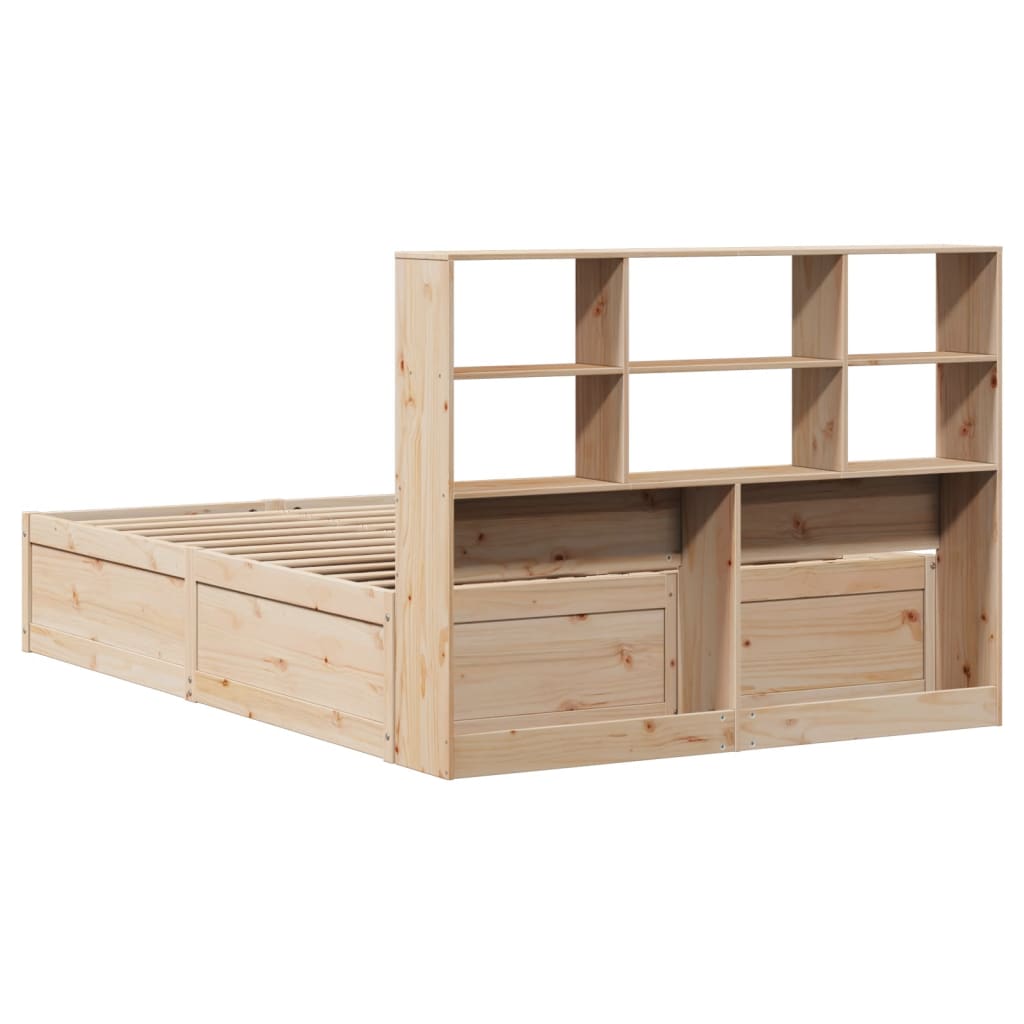 Solid Pine Wood Bed Frame 140x190 cm - No Mattress Included