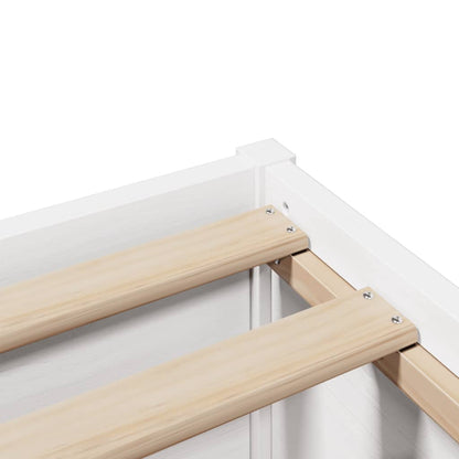 Solid Pine Wood Bed Frame 140x190 cm - White Finish